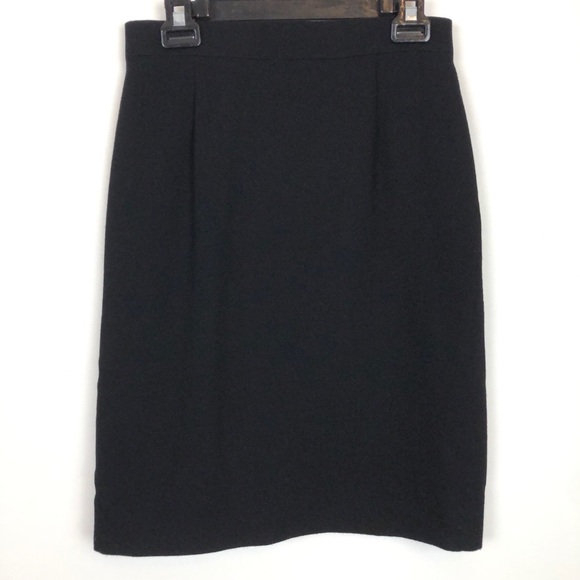 Vtg Authentic CHANEL CC Uniform Aline Skirt Wool
